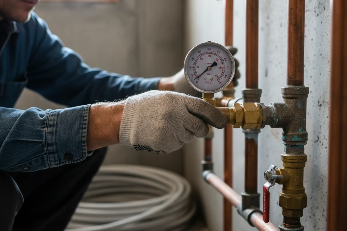 Pressure testing a repaired line during Water Line Repair in Nampa